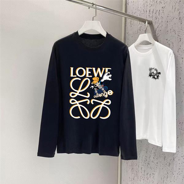 大判レタリング なめらかな質感 丁寧な仕立て LOEWE ロエベ コピー 長袖Tシャツ 遊び心デザイン 注目コレクション