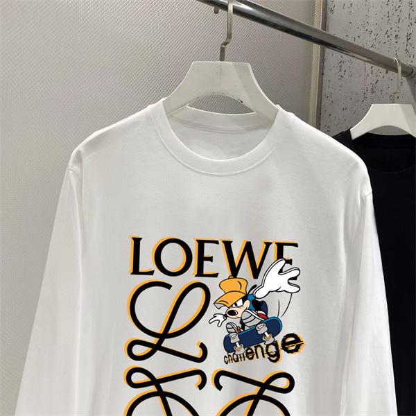 大判レタリング なめらかな質感 丁寧な仕立て LOEWE ロエベ コピー 長袖Tシャツ 遊び心デザイン 注目コレクション