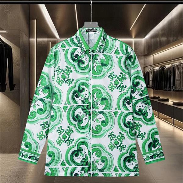 マヨリカ柄 2026SS新作 注目デザイン DOLCE＆GABBANA ドルチェ＆ガッバーナ コピー 長袖シャツ グリーンプリント