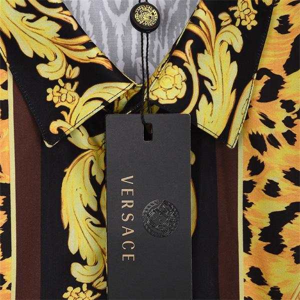 アニマルミックス 虎＆レオパード総柄 バロック装飾 VERSACE ヴェルサーチ コピー 長袖シャツ 主役級