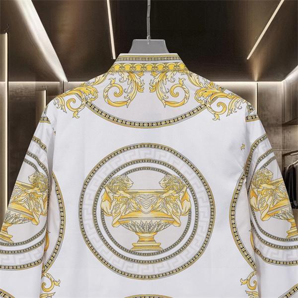 指名人気 ショップ推奨 メドゥーサモチーフ 総柄プリント レギュラーフィット しなやか質感 VERSACE ヴェルサーチ コピー 長袖シャツ