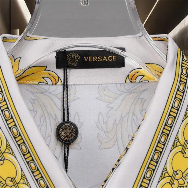 指名人気 ショップ推奨 メドゥーサモチーフ 総柄プリント レギュラーフィット しなやか質感 VERSACE ヴェルサーチ コピー 長袖シャツ