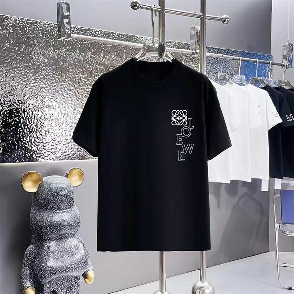 縦型レタリング アナグラムアクセント コットン素材 LOEWE ロエベ コピー 半袖Tシャツ すっきりフォルム 先行注目 人気加速