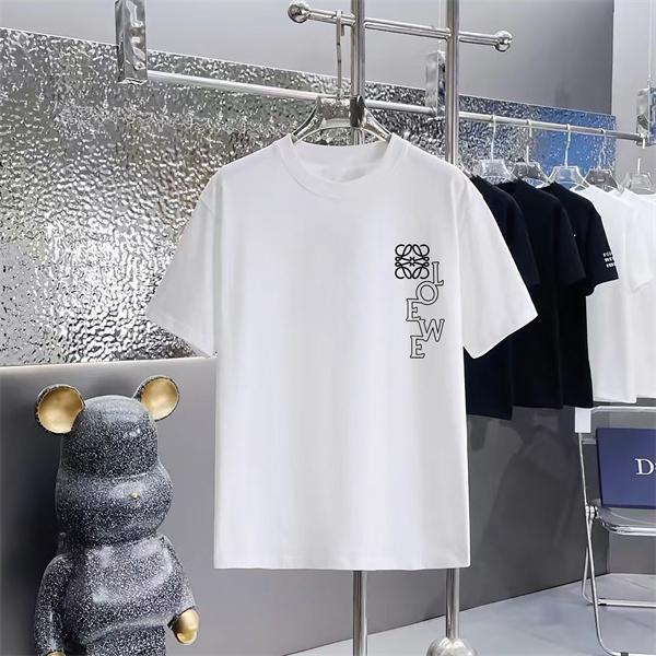 縦型レタリング アナグラムアクセント コットン素材 LOEWE ロエベ コピー 半袖Tシャツ すっきりフォルム 先行注目 人気加速