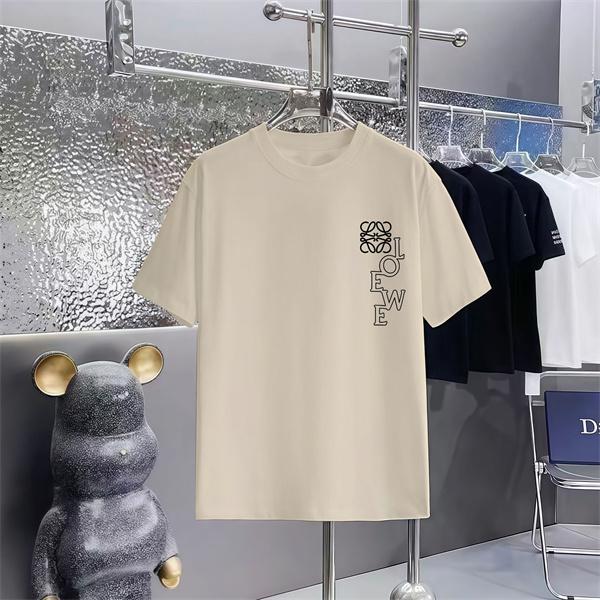 縦型レタリング アナグラムアクセント コットン素材 LOEWE ロエベ コピー 半袖Tシャツ すっきりフォルム 先行注目 人気加速