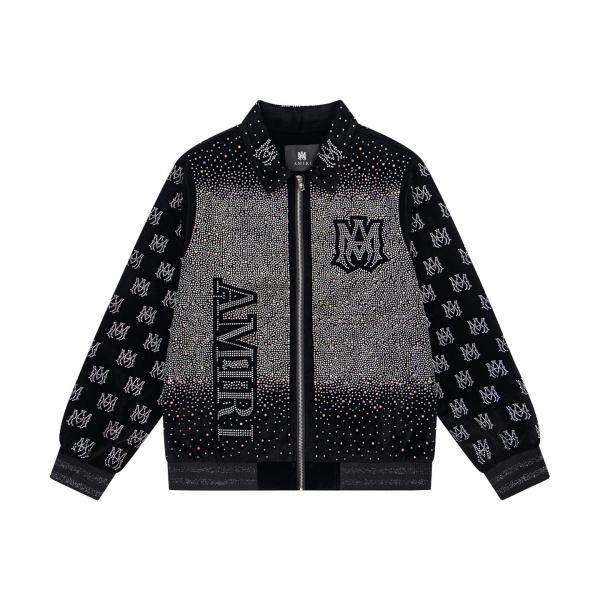 2026秋冬 新作注目 AMIRI 激安 ラインストーン総柄 アミリ ベロアジップジャケット