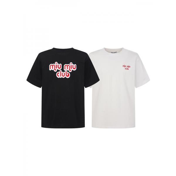 ラブレタリング なめらかな風合い 端正シルエット MIU MIU ミュウミュウ コピー 半袖Tシャツ クリーンカジュアル 人気上向き