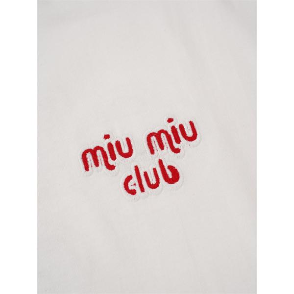 ラブレタリング なめらかな風合い 端正シルエット MIU MIU ミュウミュウ コピー 半袖Tシャツ クリーンカジュアル 人気上向き