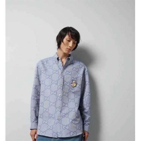 2026おしゃれ☆Gucci☆グッチシャツコピー着こなし人気カジュアルスタイルブルー色