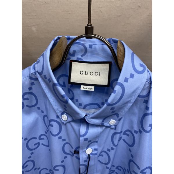 2026おしゃれ☆Gucci☆グッチシャツコピー着こなし人気カジュアルスタイルブルー色