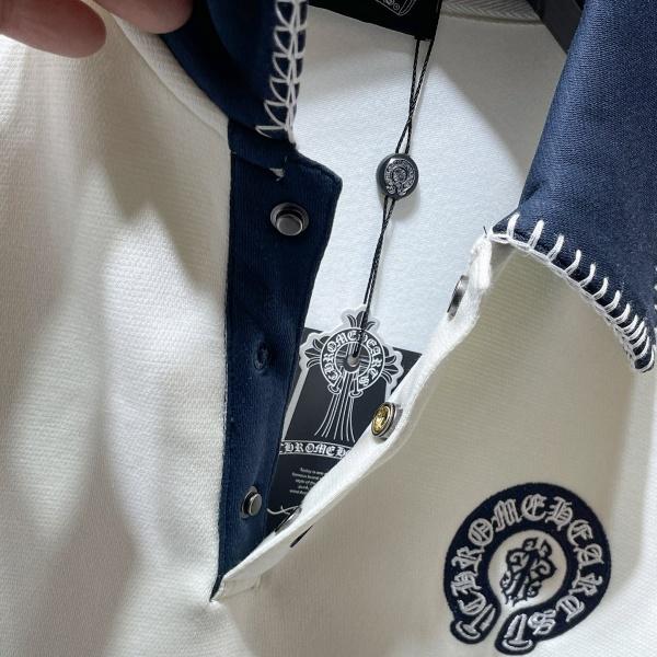 新着注目 クロムハーツ コントラスト襟 バック刺繍 Chrome Hearts ポロシャツ