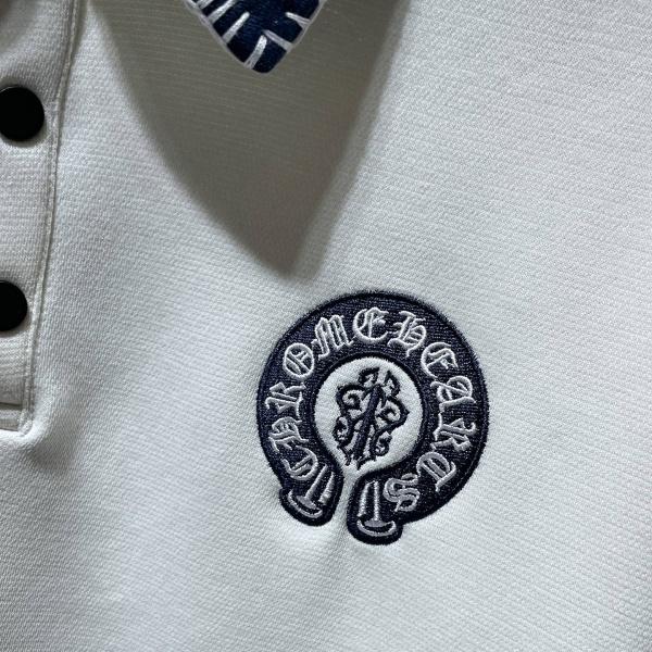 新着注目 クロムハーツ コントラスト襟 バック刺繍 Chrome Hearts ポロシャツ