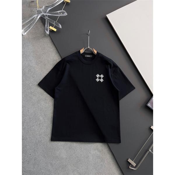 スターバースト刺繍 胸元ワンポイント 厚手コットン AMIRI アミリ コピー 半袖Tシャツ ボックスシルエット 先行販売