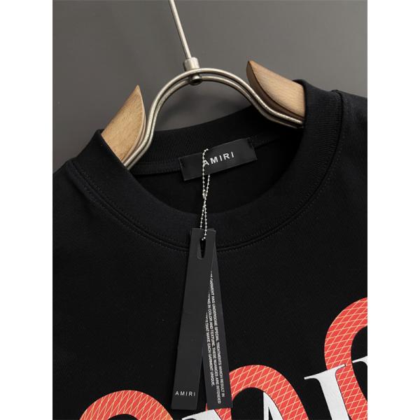 サーペント調グラフィック オーバーサイズ文字 ゆったりフォルム AMIRI アミリ コピー 半袖Tシャツ 新作有力
