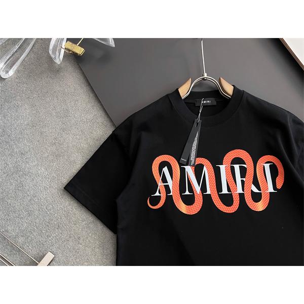 サーペント調グラフィック オーバーサイズ文字 ゆったりフォルム AMIRI アミリ コピー 半袖Tシャツ 新作有力