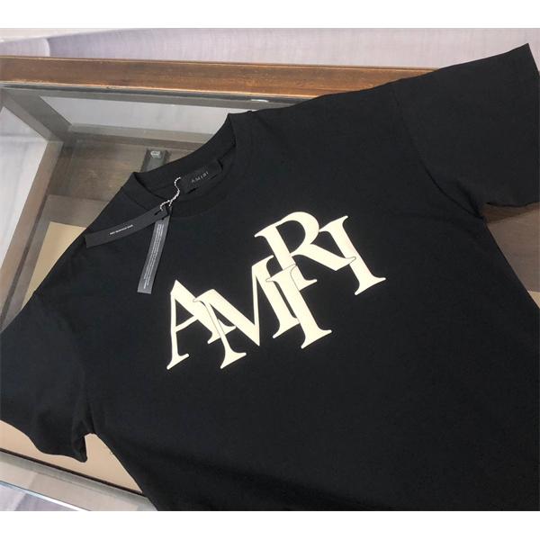オーバーラップタイポグラフィ 裾ミニエンブレム ワイドフォルム AMIRI アミリ コピー 半袖Tシャツ 海外人気