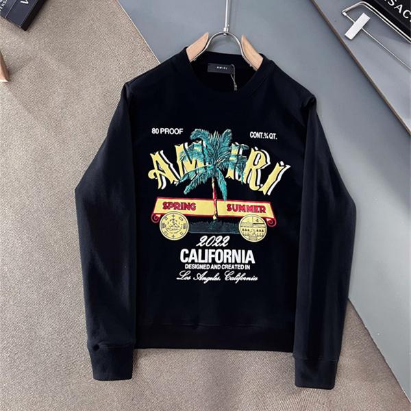 カリフォルニアグラフィック パームツリープリント 厚手コットン AMIRI アミリ コピー クルーネックスウェット レトロ注目