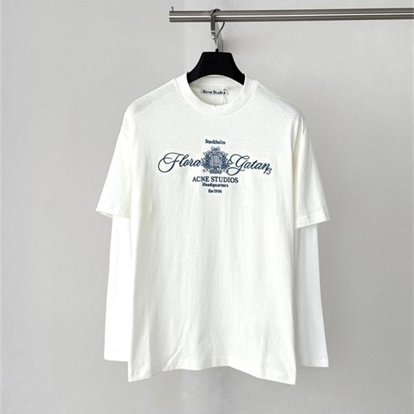フローラルガーデン文字 レイヤード風デザイン ACNE STUDIOS アクネストゥディオズ コピー 長袖Tシャツ 新作有望