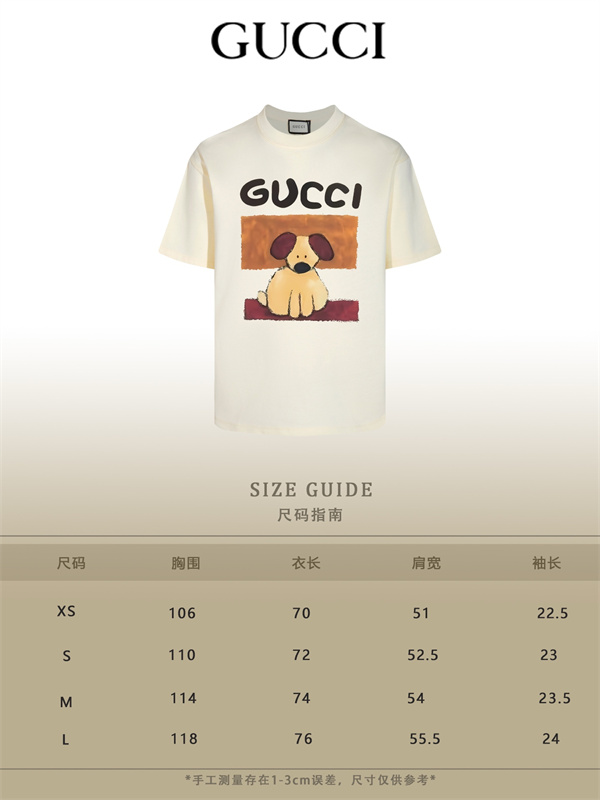 パピーイラスト ビッグレタリング レトロアート GUCCI グッチ コピー 半袖Tシャツ ゆったりフォルム SNS映え