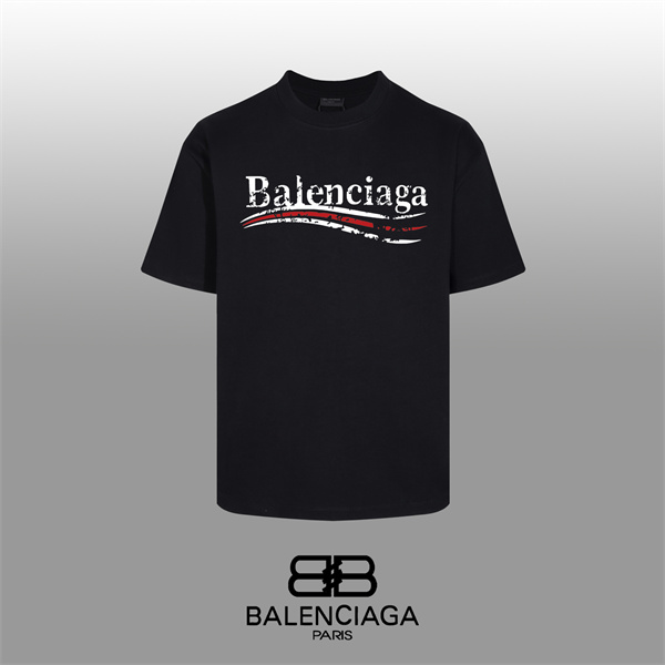 ダメージロゴ ブラックベース 着映えデザイン BALENCIAGA バレンシアガ コピー 半袖Tシャツ 快適コットン 人気集中