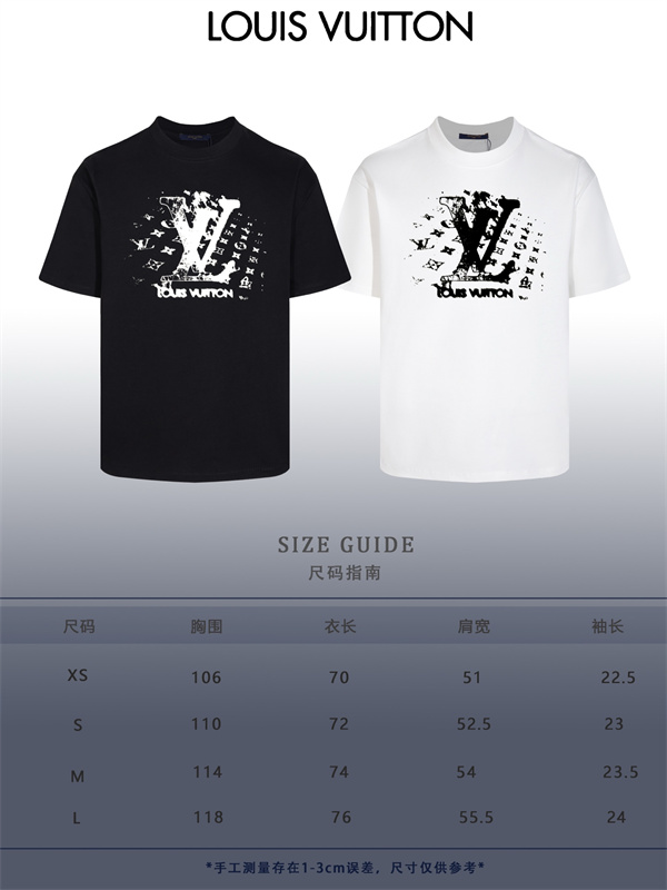 モノトーンデザイン LVモチーフ 立体見え LOUIS VUITTON ルイヴィトン コピー 半袖Tシャツ 売れ筋候補