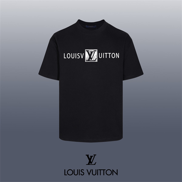 スクエアエンブレム 直線ロゴ 快適コットン LOUIS VUITTON ルイヴィトン コピー 半袖Tシャツ 売れ行き好調