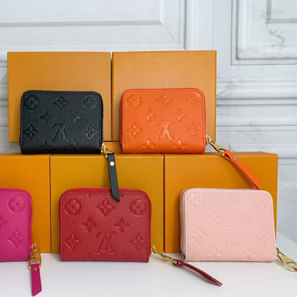 人気上昇 Louis Vuitton 激安 コンパクト財布 エンボス加工 ルイヴィトン カード収納 カラーバリエーション