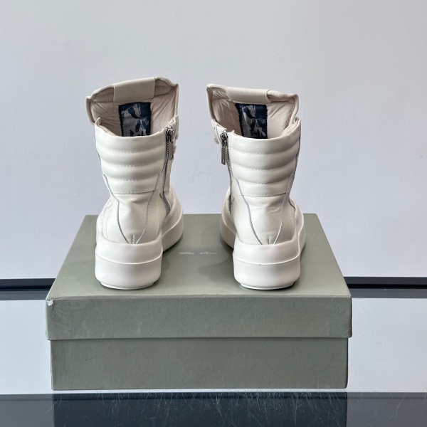 主役級ボリュームソール Rick Owens 激安 ハイカットスニーカー 本革アッパー サイドジップ リック・オウエンス