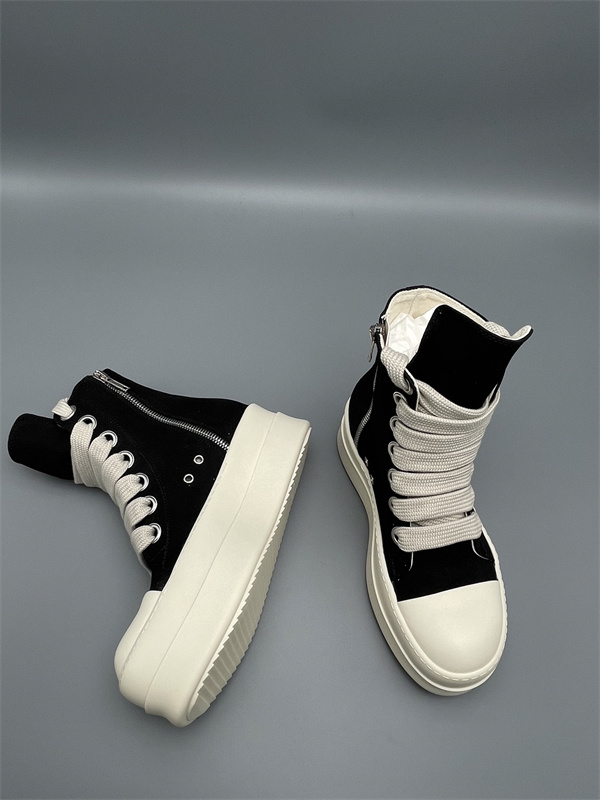 ワイドシューレース モード主役 ボリューム設計 RICK OWENS リック・オウエンス コピー 厚底ハイカットスニーカー 人気急伸