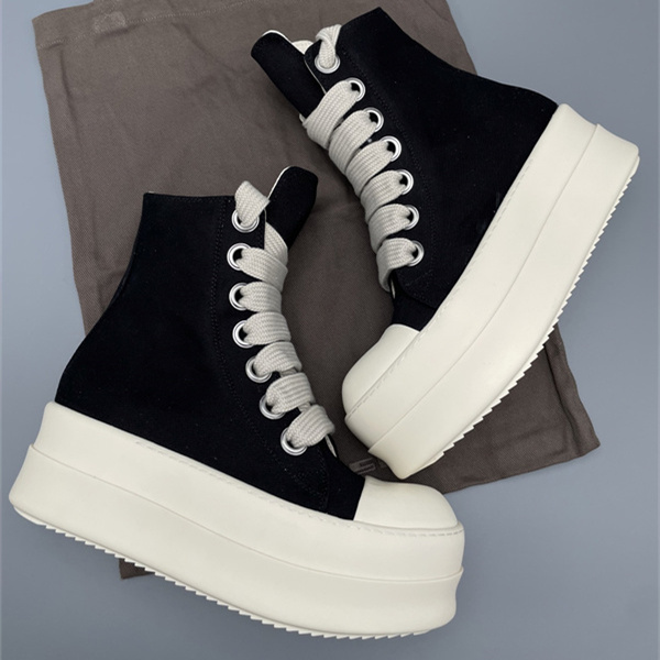 ワイドシューレース モード主役 ボリューム設計 RICK OWENS リック・オウエンス コピー 厚底ハイカットスニーカー 人気急伸