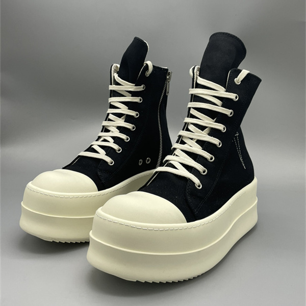サイド刺繍 ボリュームソール RICK OWENS リック・オウエンス コピー 厚底ハイカットスニーカー 個性際立つモードモデル 新作注目