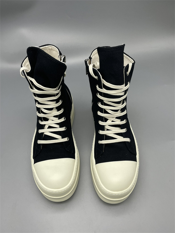 サイド刺繍 ボリュームソール RICK OWENS リック・オウエンス コピー 厚底ハイカットスニーカー 個性際立つモードモデル 新作注目