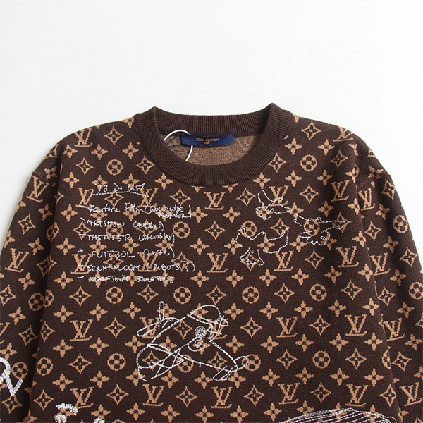 LOUIS VUITTON ルイヴィトン コピー 長袖ニットセーター 話題沸騰 モノグラム総柄 スケッチグラフィック