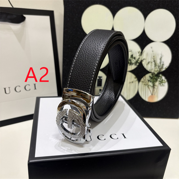 GUCCI グッチ コピー メンズ ベルト 注目度急伸 GGモチーフバックル シボ調仕立て 洗練アクセント