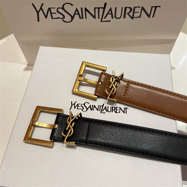  スリム幅 SAINT LAURENT サンローラン コピー レザーベルト 端正なフォルム コーデを引き締める一本 注目度上昇