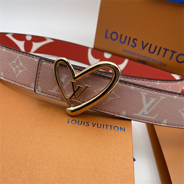 モノグラム総柄 レッド裏面 LOUIS VUITTON ルイヴィトン コピー ベルト 配色コントラスト エレガントな存在感 大人可愛い