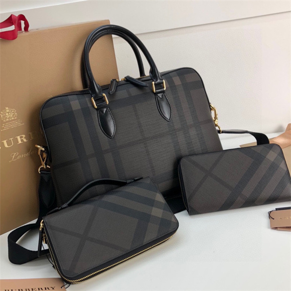 3色大容量でポケット充実★ BURBERRYバーバリービジネスバッグコピー ペンホルダー完備の2WAYブリーフケース