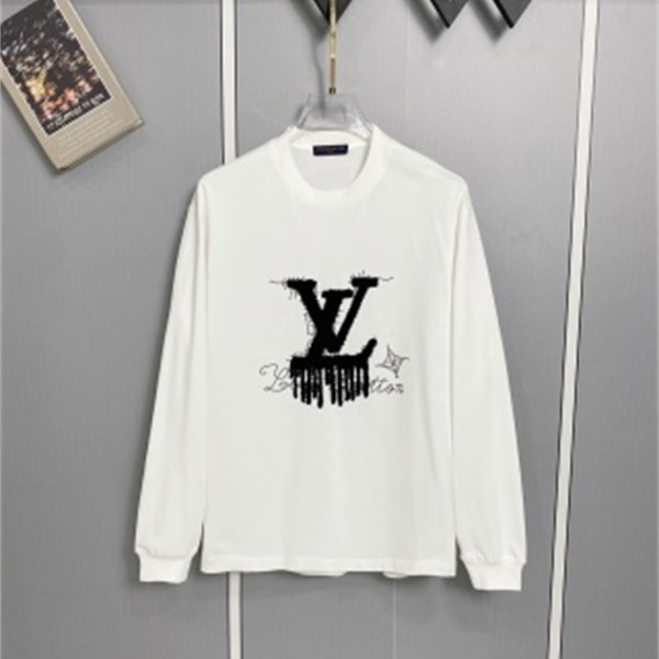 話題度上昇 LOUIS VUITTON コピー メンズ ロングスリーブTシャツ ダメージLVグラフィック バックロゴ映え