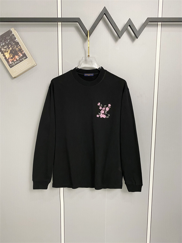 注目モデル LOUIS VUITTON ルイヴィトン コピー メンズ 長袖トップス ボタニカルロゴ リブ袖 着回し力
