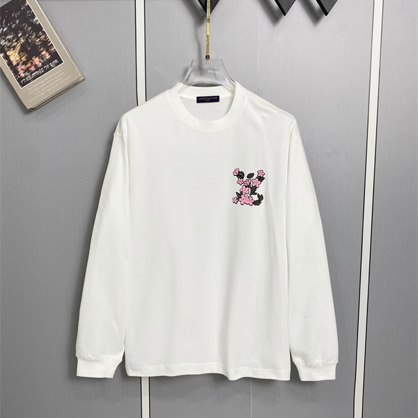 注目モデル LOUIS VUITTON ルイヴィトン コピー メンズ 長袖トップス ボタニカルロゴ リブ袖 着回し力