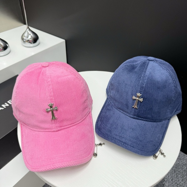 CHROME HEARTS  激安 売れ筋候補 立体クロス メタルアクセント コーデュロイキャップ こなれ見え デイリー主役帽子