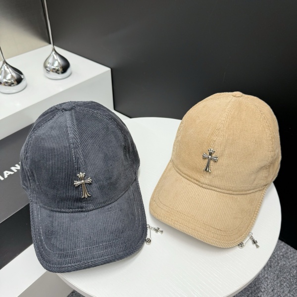CHROME HEARTS  激安 売れ筋候補 立体クロス メタルアクセント コーデュロイキャップ こなれ見え デイリー主役帽子