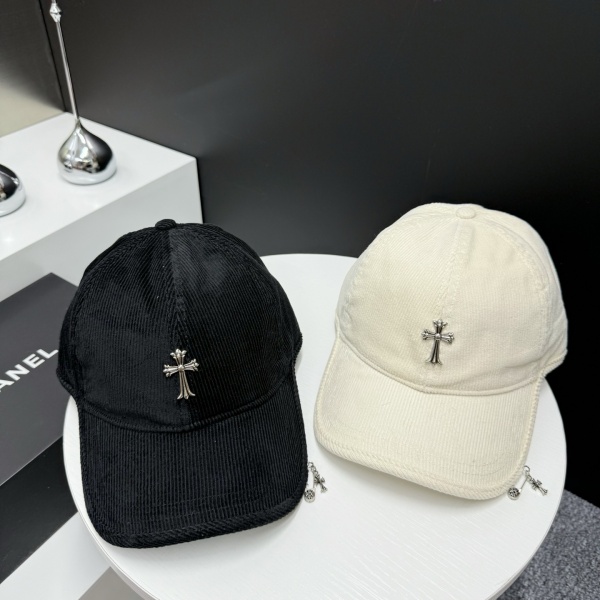 CHROME HEARTS  激安 売れ筋候補 立体クロス メタルアクセント コーデュロイキャップ こなれ見え デイリー主役帽子