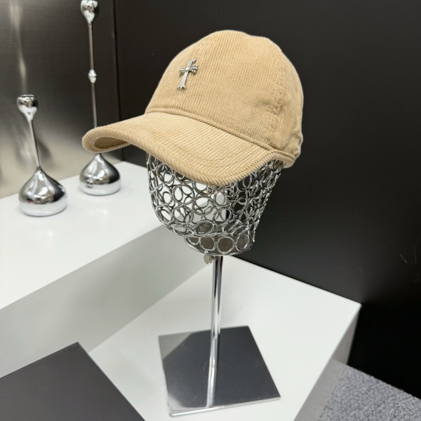CHROME HEARTS  激安 売れ筋候補 立体クロス メタルアクセント コーデュロイキャップ こなれ見え デイリー主役帽子