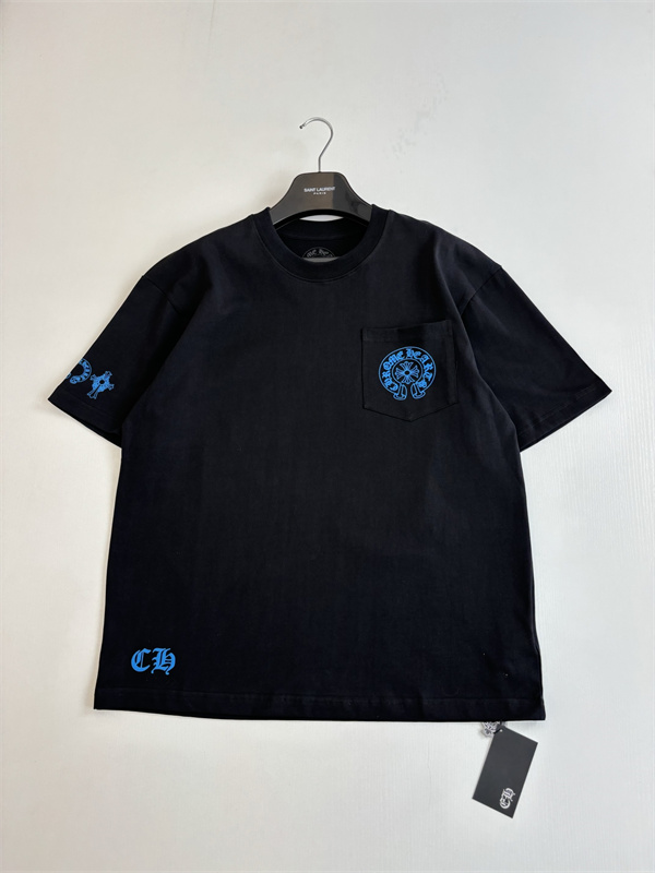 ディテール重視 CHROME HEARTS クロムハーツ コピー 半袖カットソー 胸ポケット サイドCHロゴ ゴシック仕様