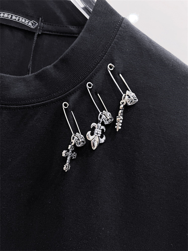 クラッシュディテール CHROME HEARTS クロムハーツ コピー クルーネックカットソー 袖アート 個性派ストリート