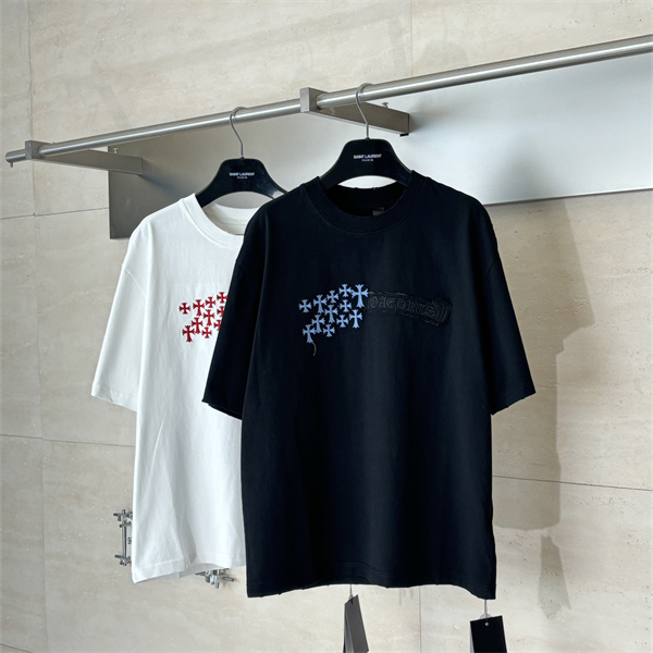 クロス連続柄 CHROME HEARTS クロムハーツ コピー クルーネックカットソー 配色グラフィック ストリート仕様