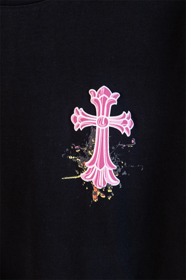 ペイント表現 CHROME HEARTS クロムハーツ コピー クルーネックTシャツ フロントクロス ビッグエンブレム
