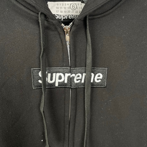 Supreme × MM6 Maison Margiela コピー 2026注目コラボ ペイントスプラッシュ BOXロゴ ジップアップパーカー オーバーサイズ