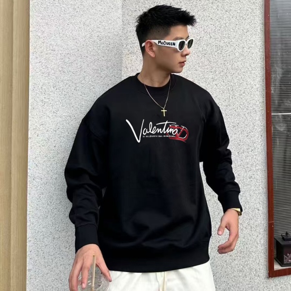 VALENTINO コピー 2026秋冬 手書きロゴ Vモチーフ クルーネック